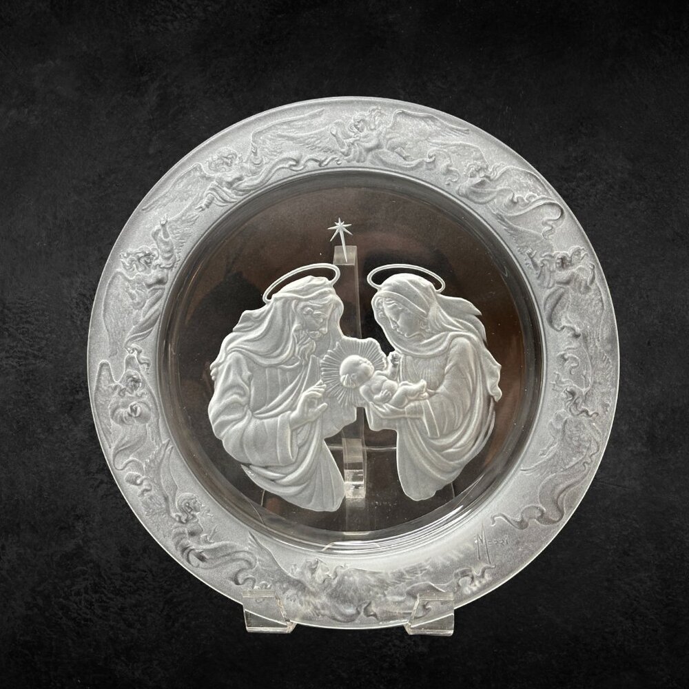 The Holy Family Morgantown Crystal Plate 9" - Christmas
